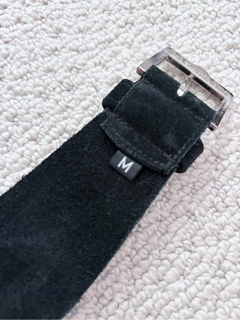B-Low The Belt Black Suede Silver Studded Multi-Strap Belt Medium